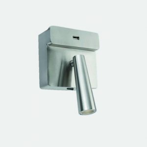 05-6424-81-81 – LUMIÈRE DE LECTURE GAMMA USB LED 4.5W BLANC CHAUD – 2 700 K ON-OFF NICKEL SATIN