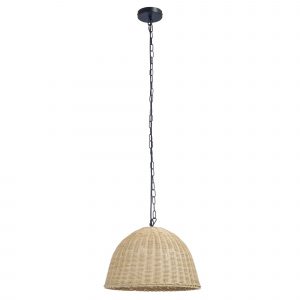 DE-0213-NAT – COLGANTE CORTIC E27 15W NEGRO RATTAN NATURAL