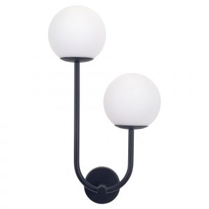 DE-0238-NEG – APPLIQUE MURALE SFERA DOUBLE G9 12W NOIRE