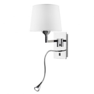 05-2840-21-82 – APPLIQUE MURALE À DEL OXFORD, 1 BLANC CHAUD – 3000K0K CHROME. ABAT-JOUR NON INCLUS.