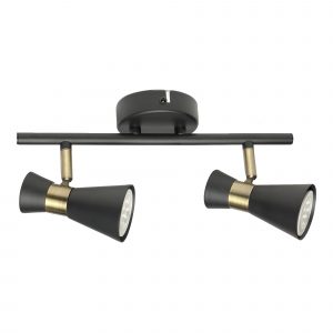 DE-0172-NEG – SÉRIE DE PROJECTEURS EUFO DOUBLE GU10 NOIR OR