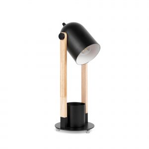 DE-0147-NEG – LAMPE AJUSTABLE CRIPTO E27 15W NOIR BOIS BLOND