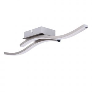 DE-0063-SAT – Plafonnier LED IP20 RIPPE 9 W BLANC NEUTRE – 4000K ON-OFF SANTIN NICKEL