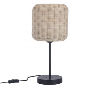 DE-0215-NAT – LAMPE DE TABLE CORTIC E27 15W NOIR ROTIN NATUREL