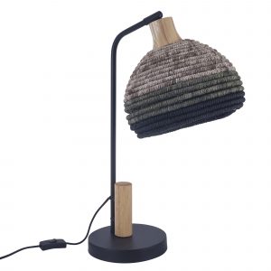 DE-0212-NAT – LAMPE DE TABLE KORG E27 15W BOIS BLOND NOIR