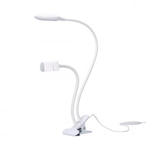 DE-0026-BLA – PINCE MOBILE BANDEAU LED SERVI 4.8W CCT USB BLANC